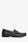 Hermes Black Leather 'Kennedy' Loafers Size 38