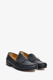 Hermes Black Leather 'Kennedy' Loafers Size 38