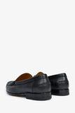 Hermes Black Leather 'Kennedy' Loafers Size 38