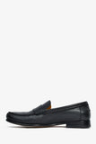 Hermes Black Leather 'Kennedy' Loafers Size 38