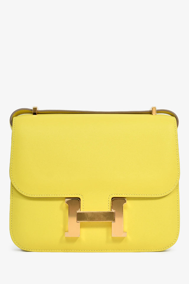 Hermes 2019 Lime Swift Leather Mini Constance 18 GHW