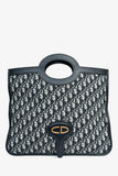 Christian Dior Navy Oblique Jacquard Clutch