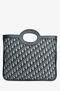 Christian Dior Navy Oblique Jacquard Clutch