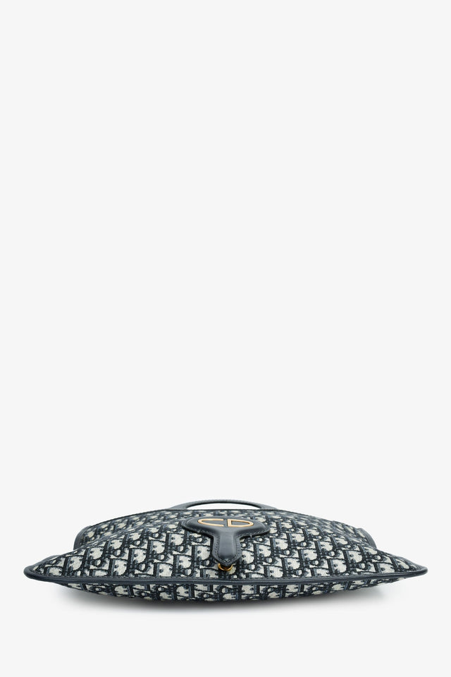 Christian Dior Navy Oblique Jacquard Clutch