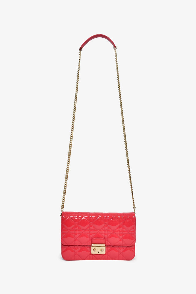 Christian Dior Pink Patent 'Miss Dior' Wallet On Chain