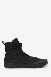 Prada Black Nylon Buckle Detail High Top Sneakers Size 10 Mens
