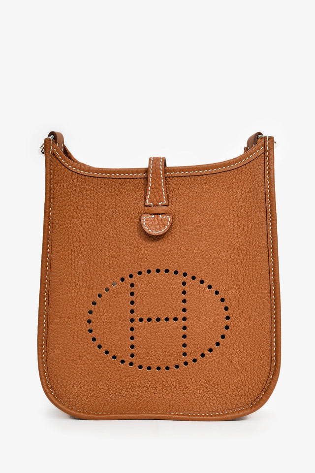 Hermes 2023 Gold Togo Leather Mini Evelyne TPM 16 Crossbody