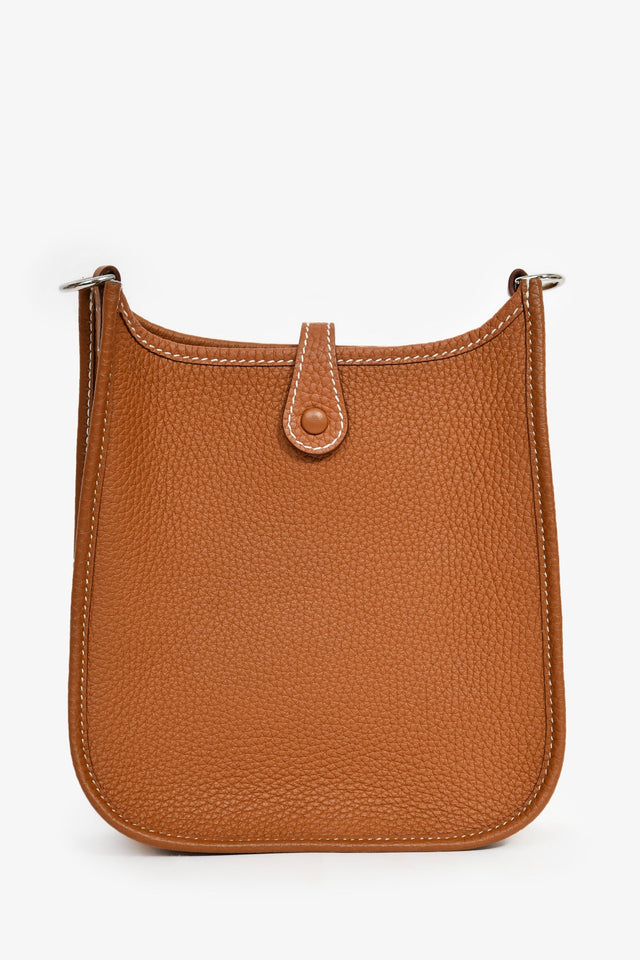 Hermes 2023 Gold Togo Leather Mini Evelyne TPM 16 Crossbody
