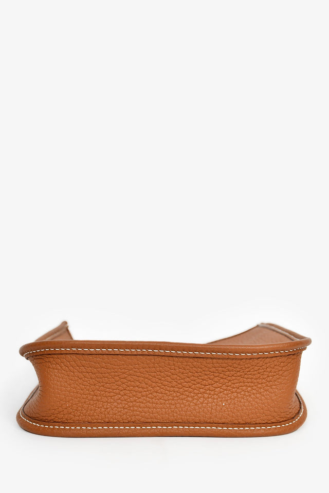 Hermes 2023 Gold Togo Leather Mini Evelyne TPM 16 Crossbody