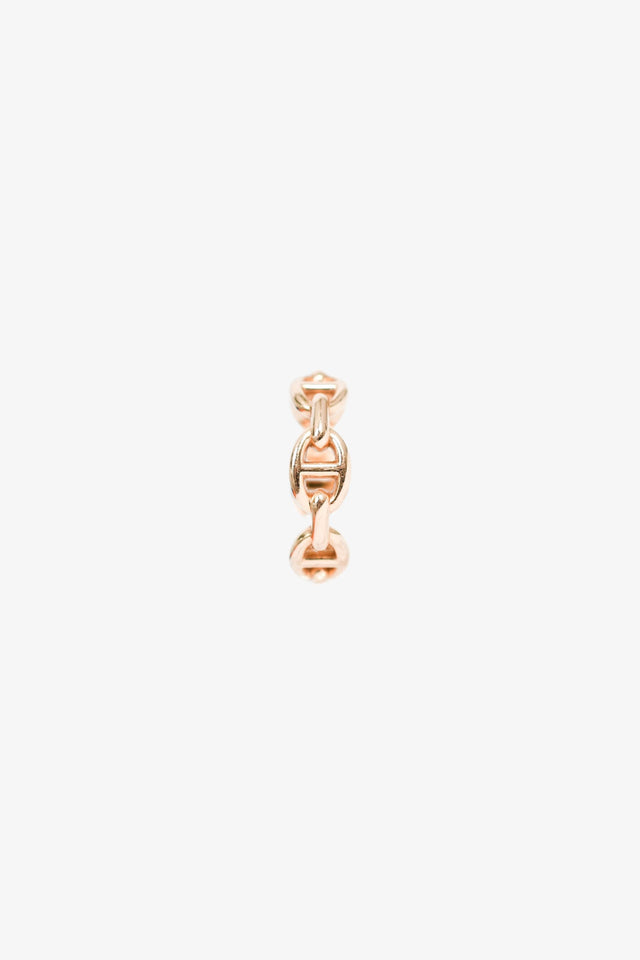 Hermes 18K Rose Gold Small Mode 'Chain d'ancre Enchainee' Ring Size 5