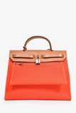 Hermes 2016 Orange Canvas/Tan Leather Herbag 31