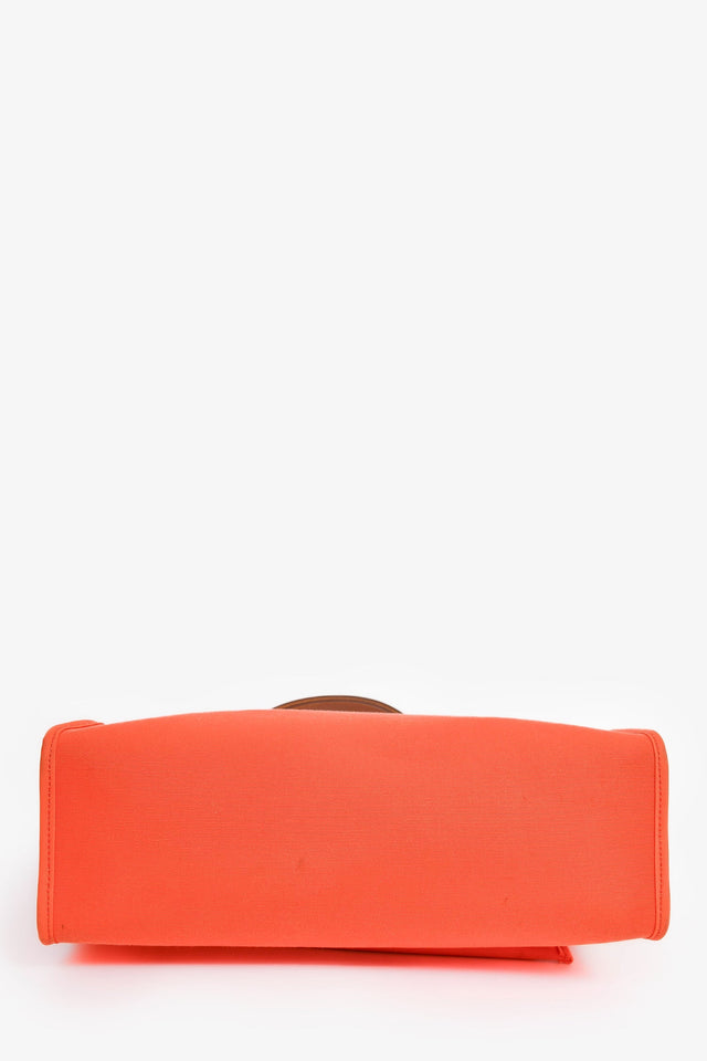 Hermes 2016 Orange Canvas/Tan Leather Herbag 31
