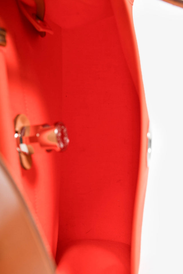 Hermes 2016 Orange Canvas/Tan Leather Herbag 31