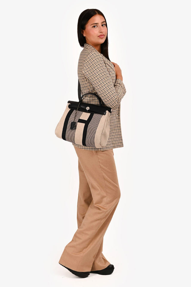 Hermes 2020 Cream/Black Toile H Vibration Herbag Zip 31 With Pouch