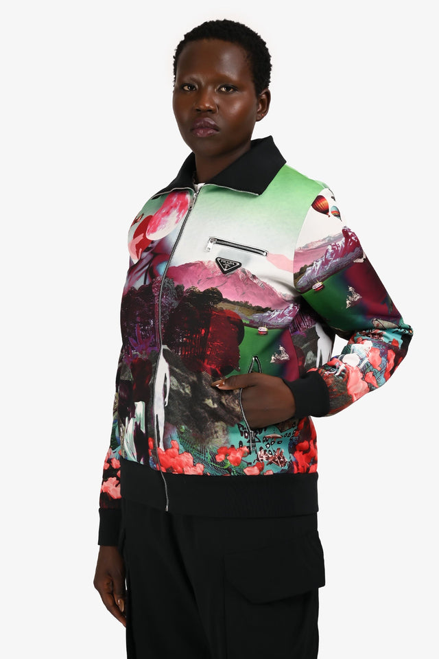 Prada 2018 Multicolour Psychedelic Track Jacket Size L