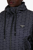 Prada Navy Logo Nylon Triangle Windbreaker Jacket Size 40