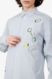 Hermes Blue/White Striped Horsebit Print Long Sleeve Shirt Size 39 Mens