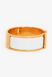 Hermes Gold Toned White Enamel Clic Clac Bracelet
