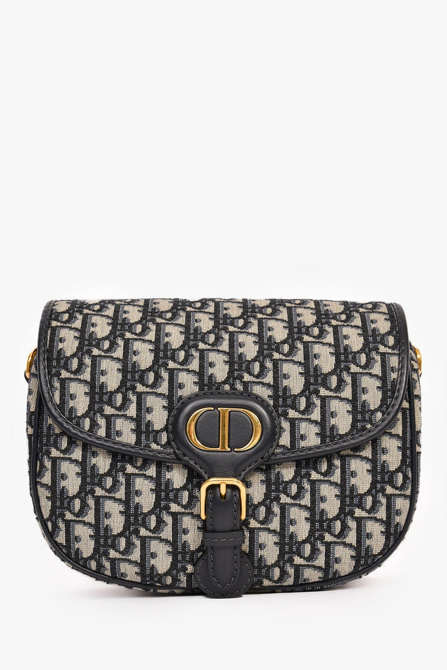 Christian Dior Blue Oblique Medium Bobby Bag