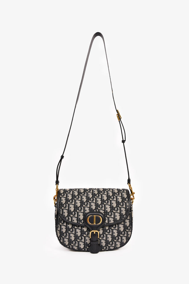 Christian Dior Blue Oblique Medium Bobby Bag