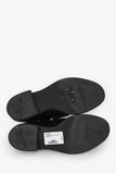 Prada Black Brushed Leather Logo Plaque Loafers Size 39.5
