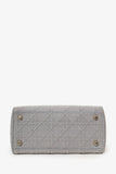 Christian Dior 2020 Grey Cannage Embroidered Canvas Medium Lady D-Lite With Strap