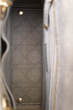 Christian Dior 2020 Grey Cannage Embroidered Canvas Medium Lady D-Lite With Strap