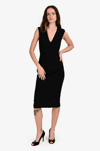 Burberry Black V-Neck Sleeveless Dress Size 4