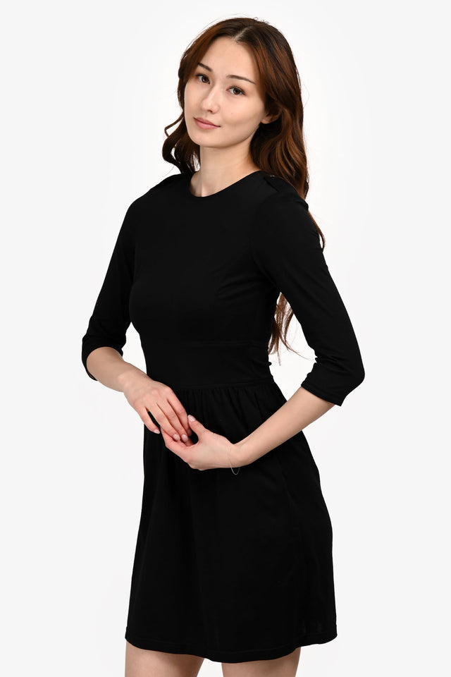 Burberry Black/Nova Check Turn Up Sleeve Dress Size 4