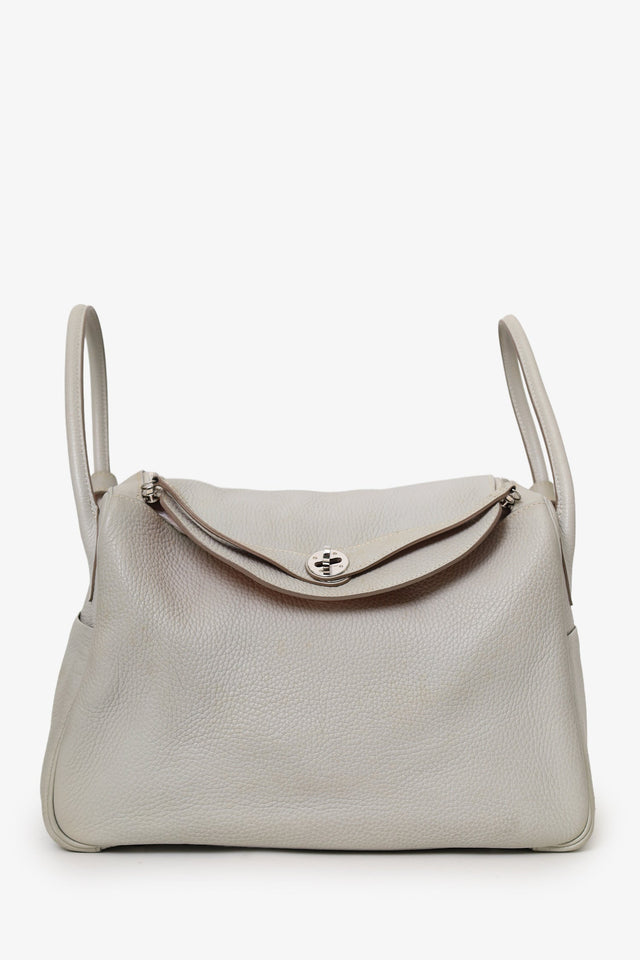 Hermes 2013 Light Grey Clemence Leather Lindy 30