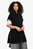 Hermes Black Double Faced Cashmere Zip Up Wrap Vest Size 36