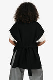 Hermes Black Double Faced Cashmere Zip Up Wrap Vest Size 36
