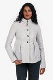 Burberry London Light Grey Quilted Padded Jacket Size 2