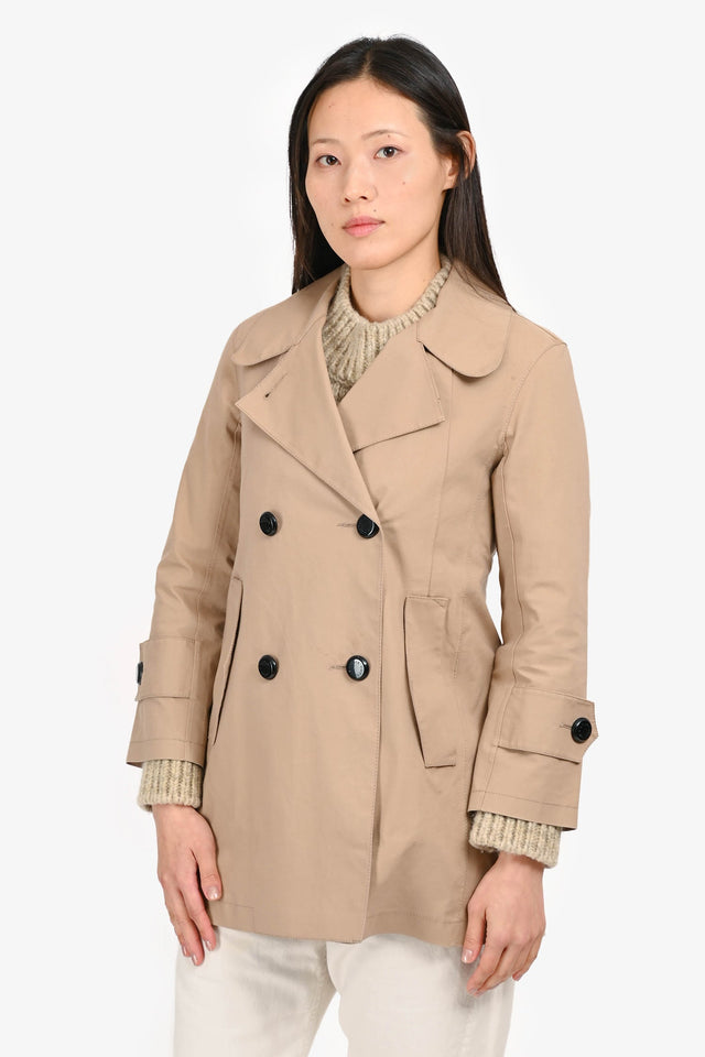 Louis Vuitton Beige Double Breasted Short Trench Coat Size 34