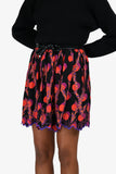 Louis Vuitton Black/Orange Leather/Pleated Skirt Size 38