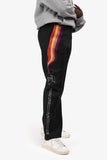 Louis Vuitton Black Neoprene Logo Track Rainbow Embroidered Pants Size M Mens