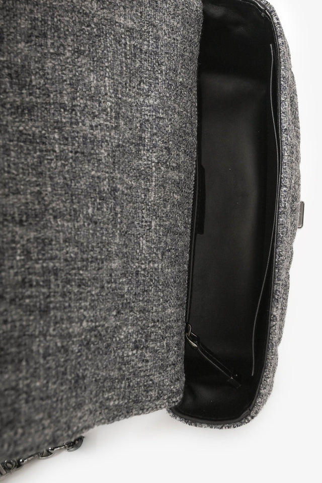 Christian Dior 2022 Grey Tweed Medium Caro Bag