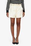 Hermes White Leather Cinched Shorts Size 34