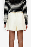 Hermes White Leather Cinched Shorts Size 34