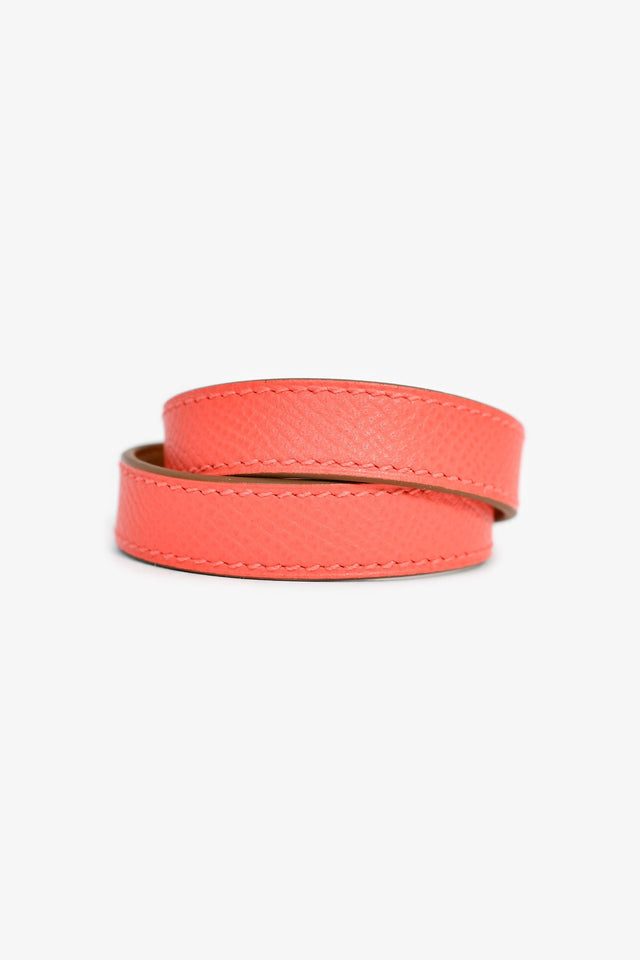 Hermes Coral Leather Double Tour Bracelet