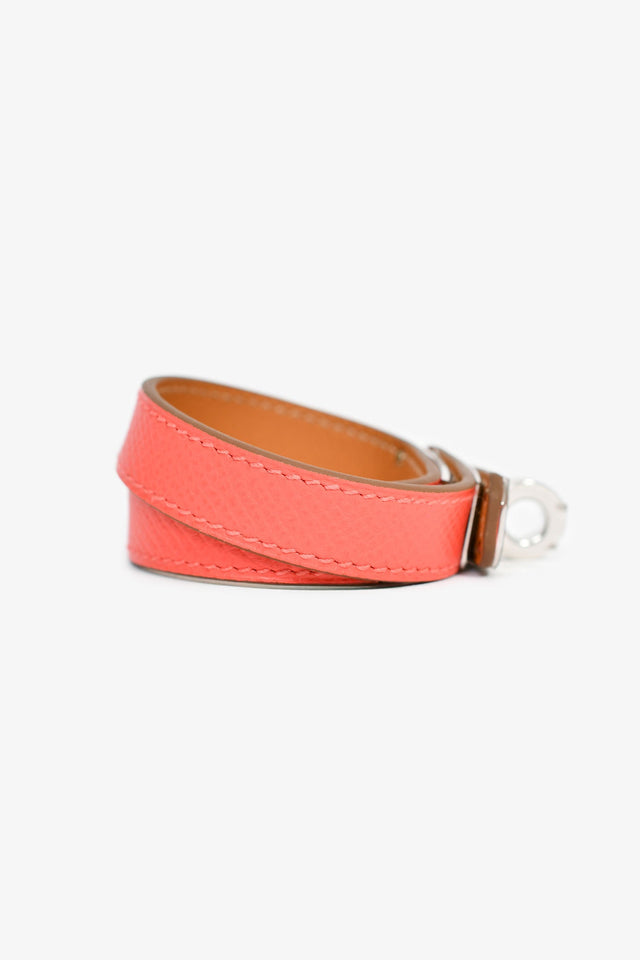 Hermes Coral Leather Double Tour Bracelet