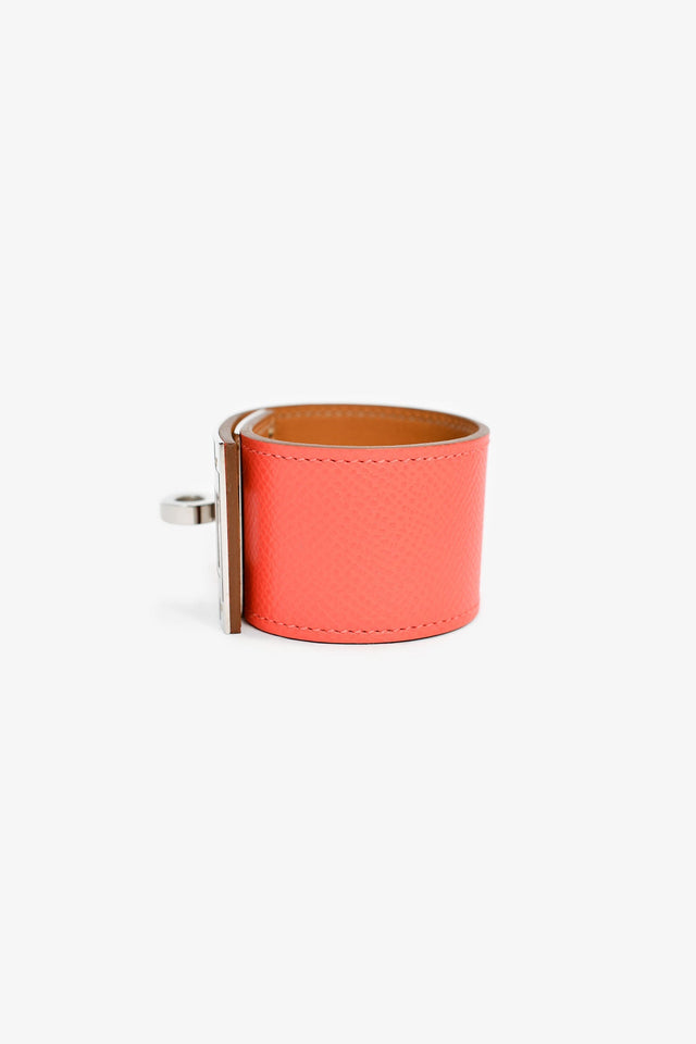 Hermes Coral Leather 'Kelly Dog' Bracelet