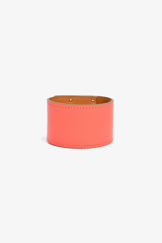 Hermes Coral Leather 'Kelly Dog' Bracelet