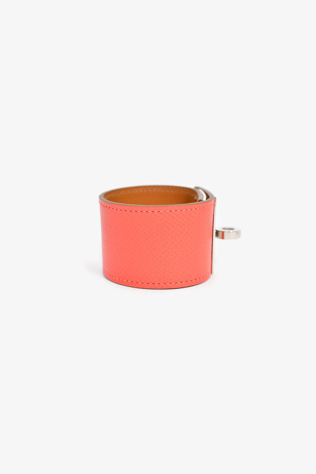Hermes Coral Leather 'Kelly Dog' Bracelet