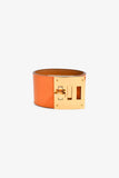 Hermes Orange Leather 'Kelly Dog' Bracelet