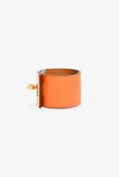 Hermes Orange Leather 'Kelly Dog' Bracelet
