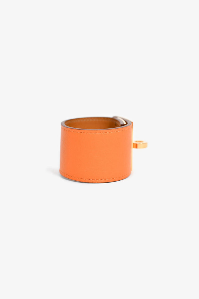 Hermes Orange Leather 'Kelly Dog' Bracelet