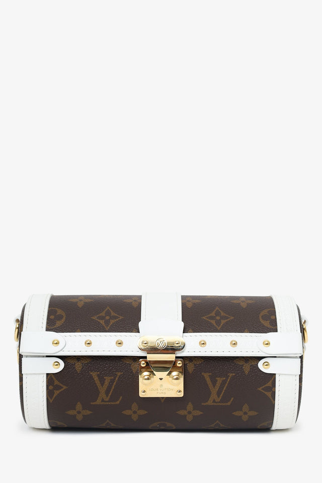 Louis Vuitton White/Brown Monogram Papillon Trunk With Pouch