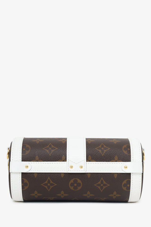 Louis Vuitton White/Brown Monogram Papillon Trunk With Pouch