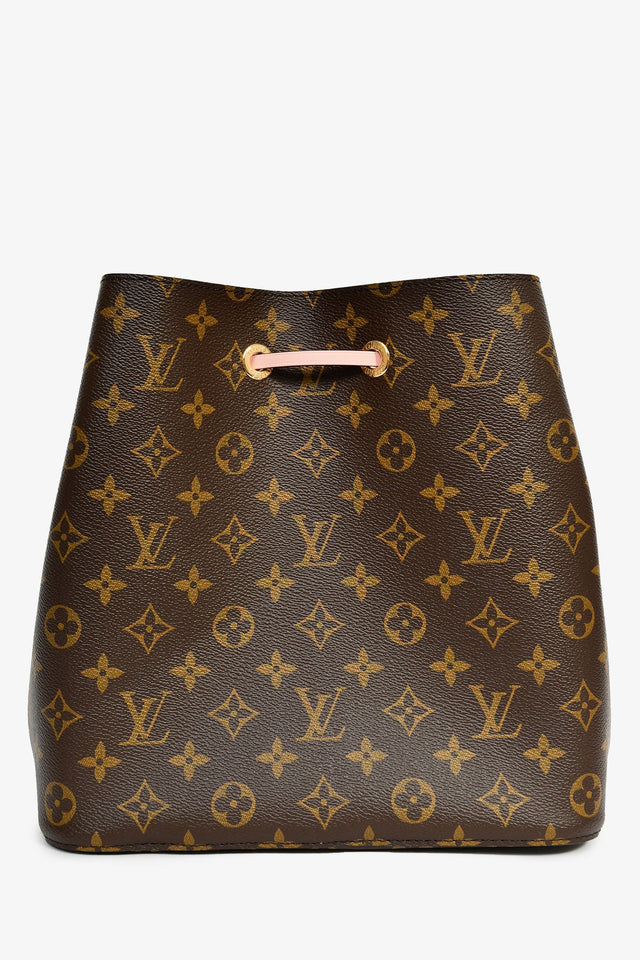 Louis Vuitton 2017 Monogram/Pink 'Neo Noe' MM Bucket Bag with 2 Straps